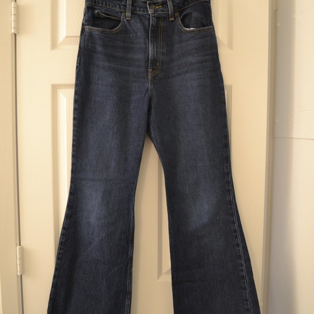 Levis 70s High Flare Jeans - Dark Blue Size 28